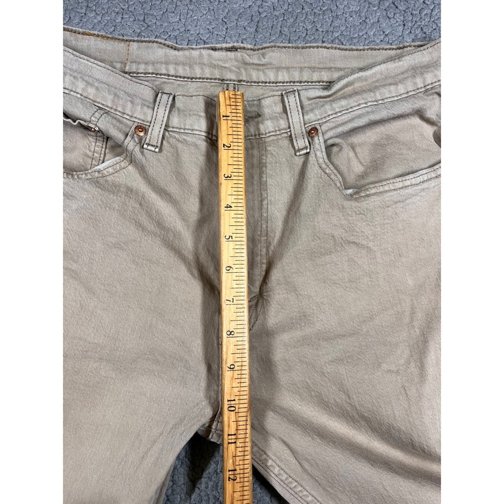 Levi Strauss 505 Khaki Tan Straight Leg Jeans Mens W34 L32 Cotton Blend - Picture 11 of 14